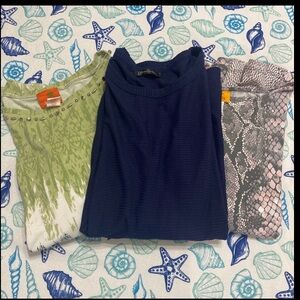 3 for price of 1 Stylish top  Trio - Green, Navy, and Snake Print
